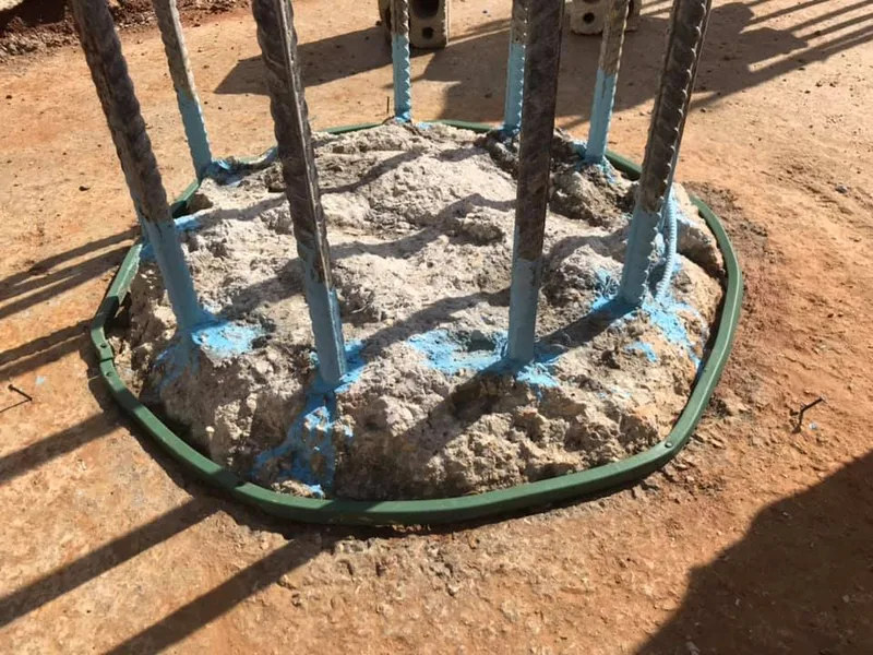 معالجة رؤوس اوتاد قبل صب القاعدة
