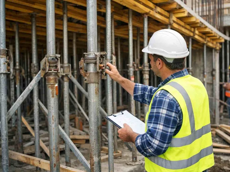 تركيب الكوفراج ودعائمه (Props/Shoring)