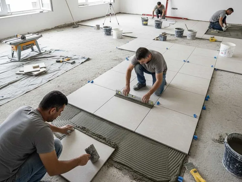 الأرضيات (Tiling / Screed)